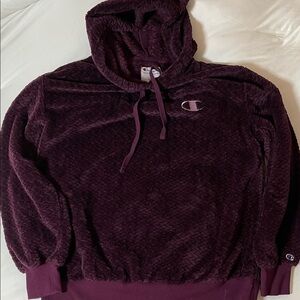 Champion Plush Hoodie in Deep Plum